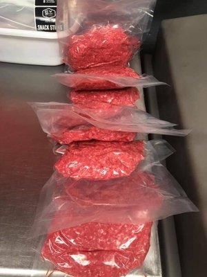 Lean ground beef, the best they have.