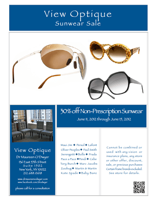 30% off Non-prescription Sunwear