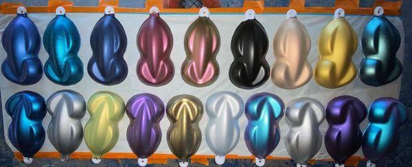 Example of some of the liquid wrap colors available