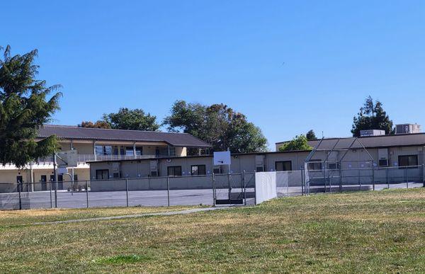 Basketball Courts on school grounds