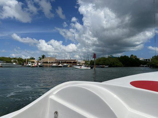 Entering  the home Marina.