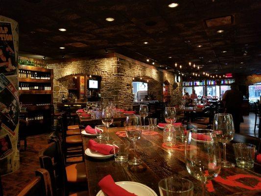 Bar and large group dining area