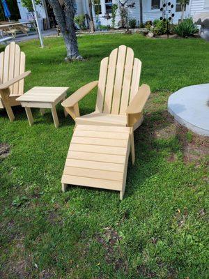 Adirondack chair and foot rest