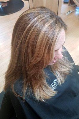 Hand-painted balayage blonde.