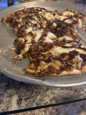 BBQ chicken pizza plus we added red onions and bacon! Great!!