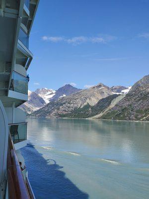 Glacier Bay Alaska pictured from our balcony on NCL Bliss.