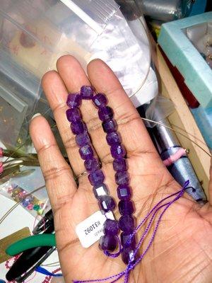 8mm amethyst cube beads