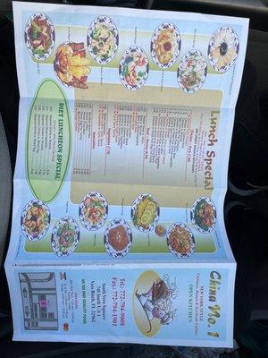 Front of Menu