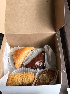 baklava, almond cookie, chocolate baklava