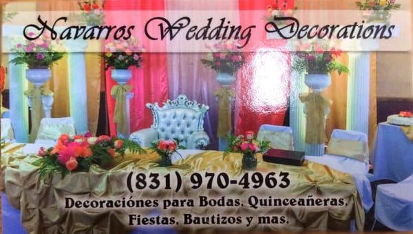 Navarros Wedding Decorations