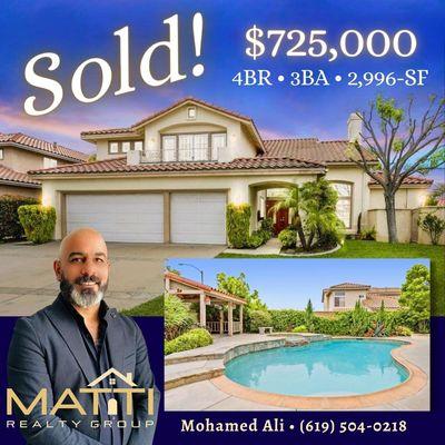 Sold in Murrieta, CA