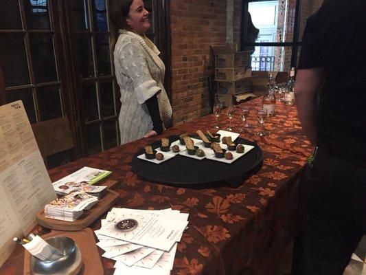 Tasty snacks and treats at the melting pot during red Bank's food and wine walking tour!