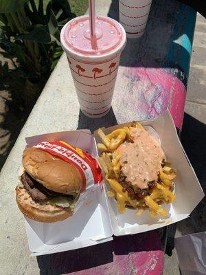 Double cheeseburger & fries Animal style