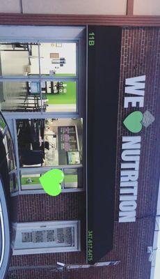 Store front, look for the sign with a green heart while driving by!