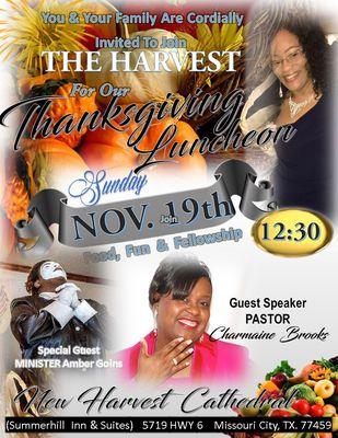 Join Us For An Afternoon of Thanksgiving and Praise