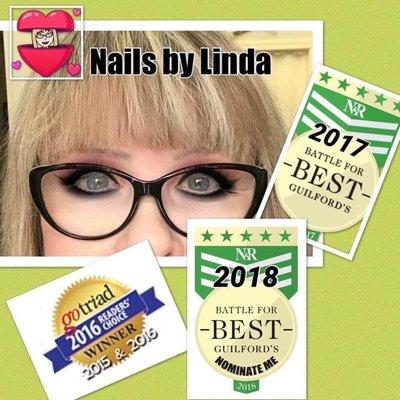 I won BEST NAIL SALON 6 years in a row! 336-299-0831