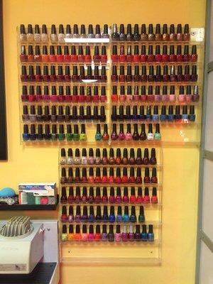 Over 100 polish colors to choose from! We carry OPI, Venice, China Glaze, and Orly regular polish