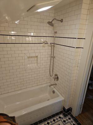 Tiled shower