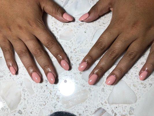 Pastel pink dipping powder- done by one of our best nail technicians, Helen!