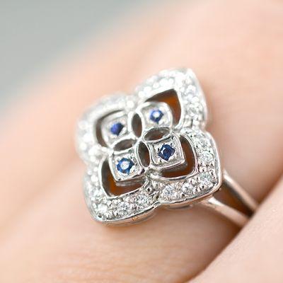 Sapphire Diamond Vintage Ring