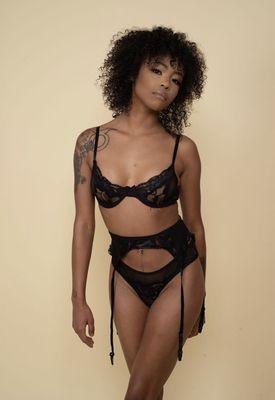 Model is in our lingerie set "Seductive".