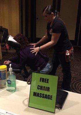 The All Reno Radio Blood Drive. Helping my community by doing free chair massage for donating blood.