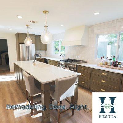 For this kitchen remodeling project, our client's vision was to open up the space and create a warm, light environment for their family.