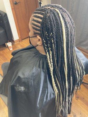 1/2 crochet 1/2 knotless braids