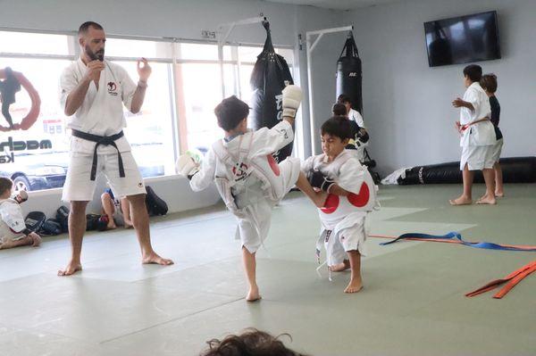 Little Dragons 4-6yo Belt Promotion sparring session.