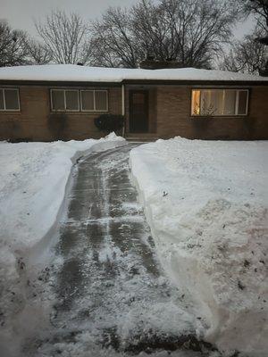 After passing the snowblower.