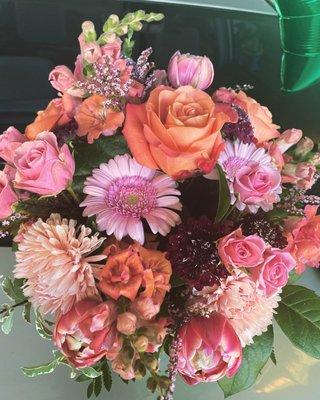 Received a beautiful bouquet from Small Town Florist for my birthday today. It was such a gorgeous arrangement.