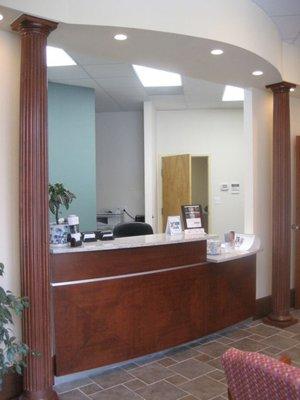 Main reception area at our modern dental office.