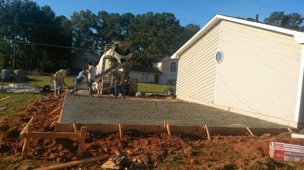 Foundation for garage and driveway