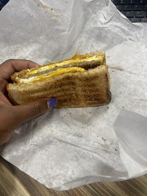 Sausage, egg, and cheese sandwich