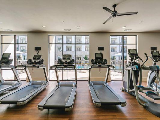 Fitness Center Cardio Machines at The Huntington Apartments in Plano TX