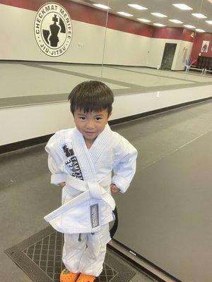 He loves wearing his Gi!