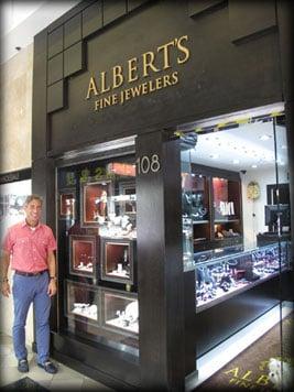 Albert Albaladejo standing outside of Albert's Fine Jewelers