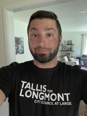 Tallis for City Council candidacy shirts