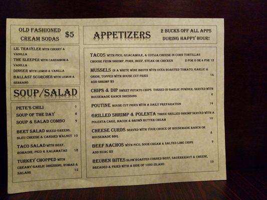 Starter menu