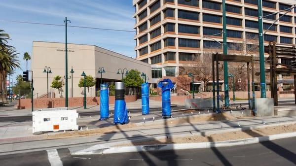 Mesa, AZ City Hall sits directly on the new light rail extension to open in 2015