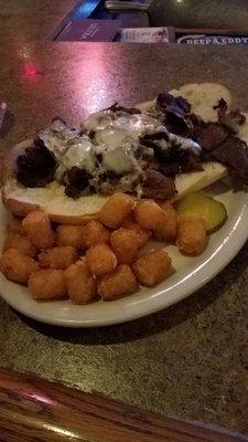 Cheesesteak and tots