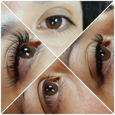 A set of classic eyelash extensions