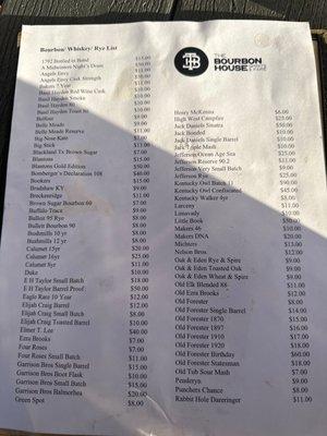 Bourbon list