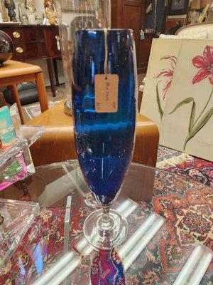 Midcentury Modern Blue Vase