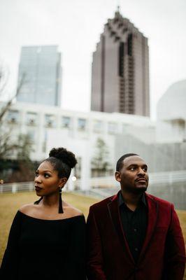 engagement session at The High Museum in Atlanta, Georgia