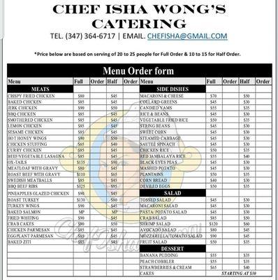 CATERING MENU