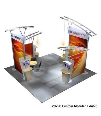 20x20 island booth