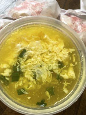 Egg drop soup w fresh scallions