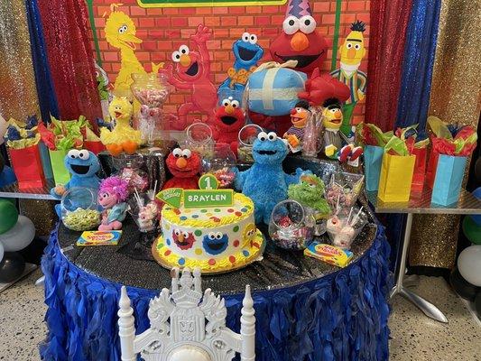 Candy table Sesame Street theme!