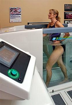 The AquaCiser! Under water treadmill, heat controlled, depth controlled, and speed controlled.